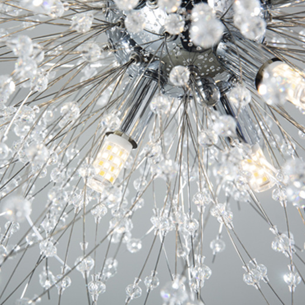 Nordic Creative Dandelion Pendant Light Beaded Crystal Chandelier