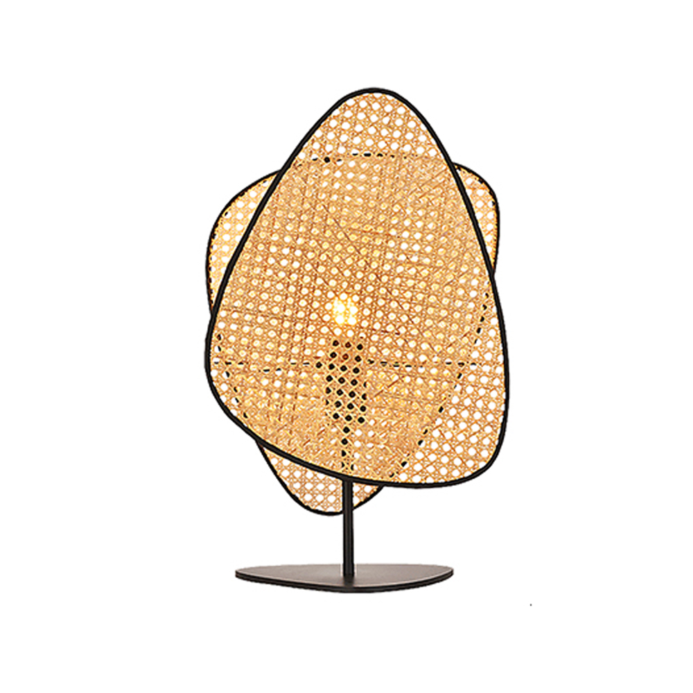 Japanese Style Simple Handmade Rattan Bedside Table Lamp