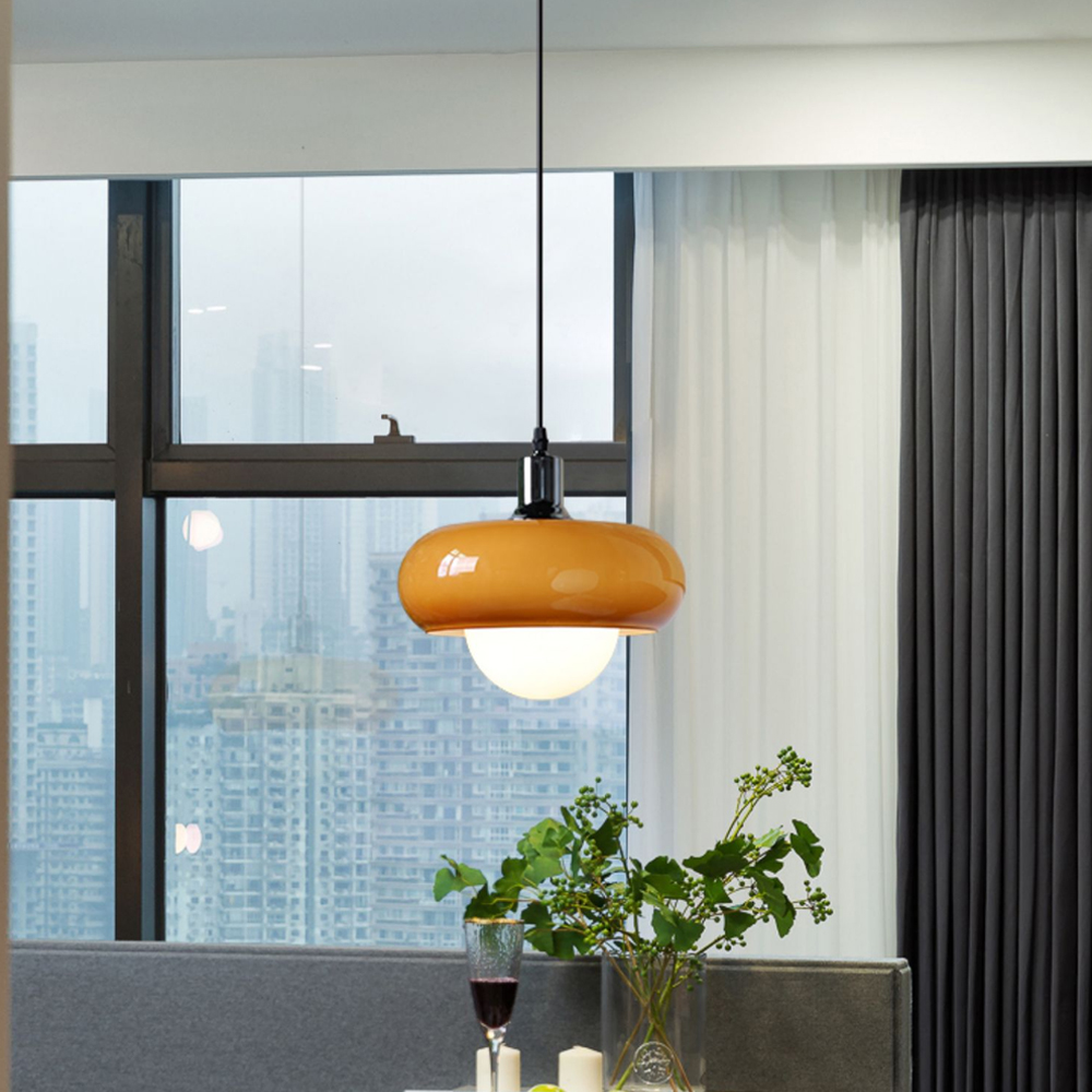 Medieval Vintage Colored Glass Pendant Light Fixture Bauhaus Mini Hanging Chandelier