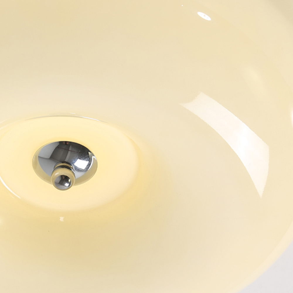 Living Room Cream Round Ceiling Lamp Bauhaus Milky Glass Lighting