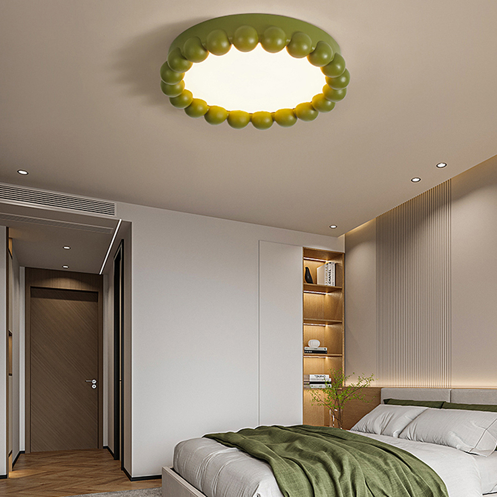 French Avocado Green Bedroom Ceiling Light Nordic minimalist Resin Lamp