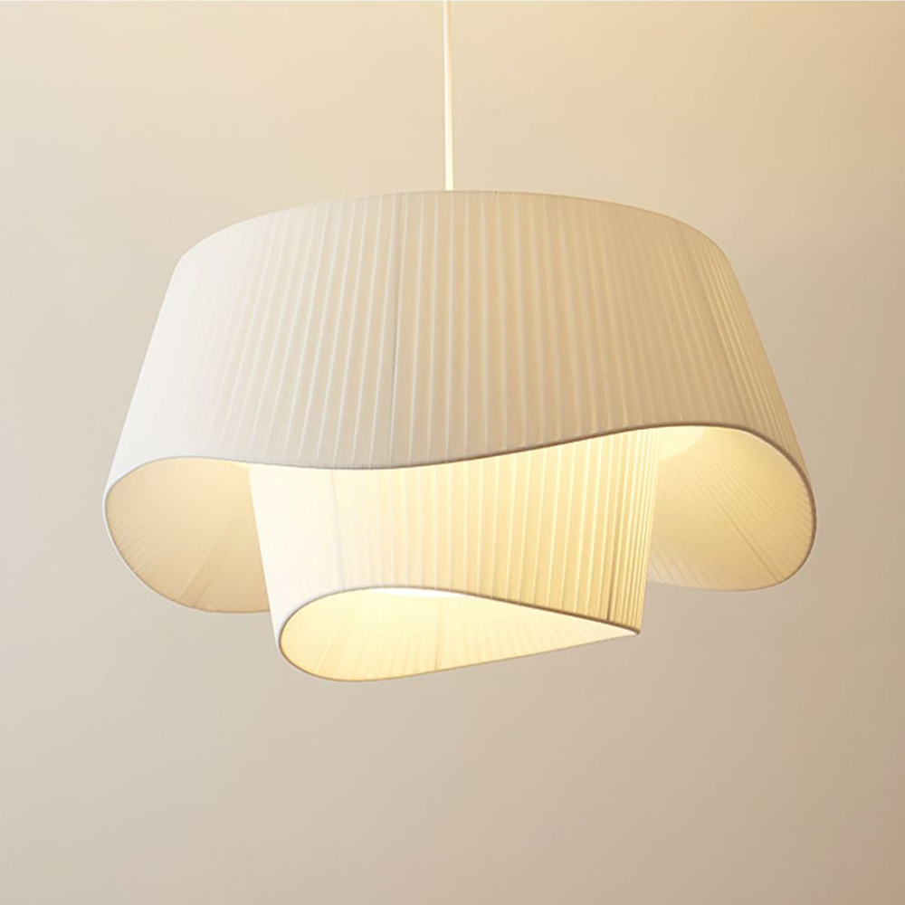 Bohemian Cream Living Room Fabric Pendant Light Makeover Home Decor Lamp