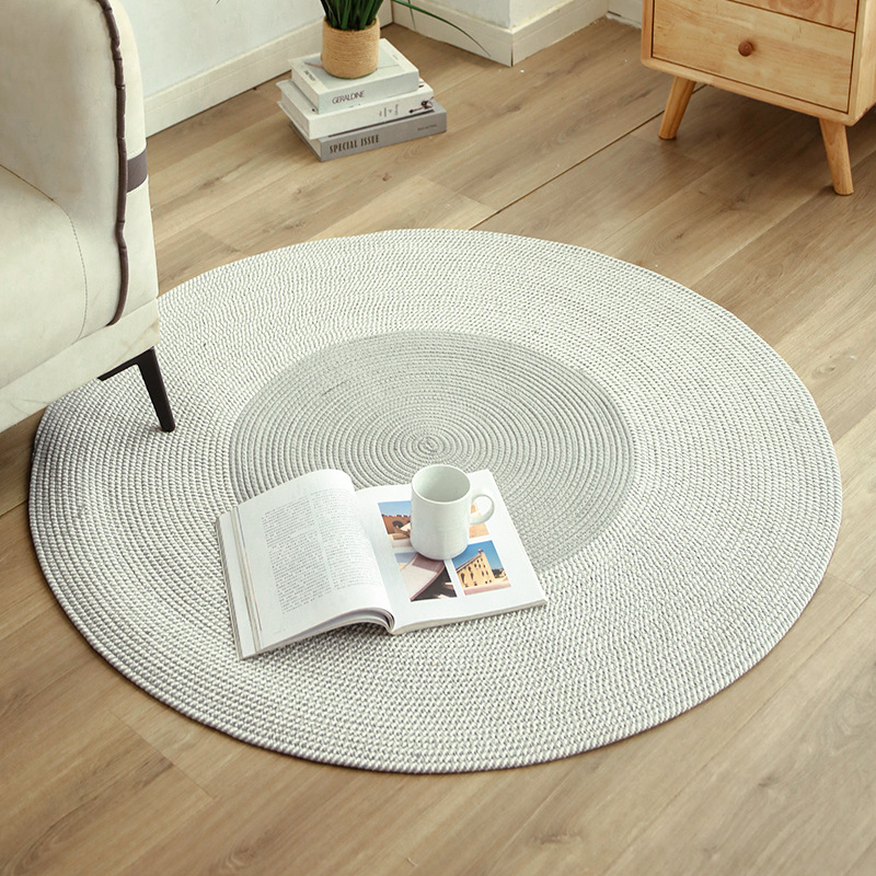 Nordic jute braided tassel floor mat rope balcony floor-to-ceiling window carpet