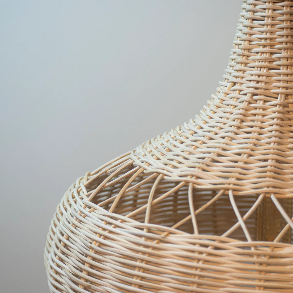 Retro Woven Rattan Wicker Lamp Shade Decorative Chandelier