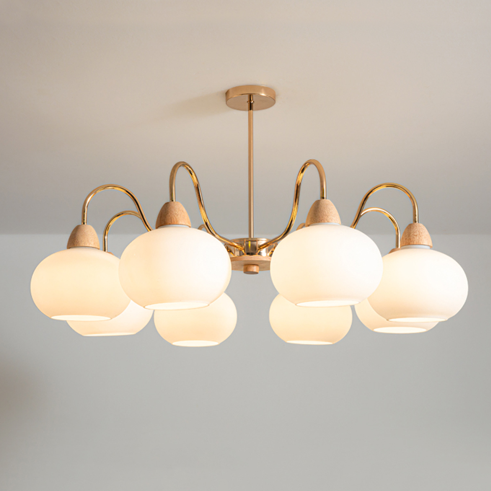 French Bauhaus Living Room Persimmon Glass Chandelier Retro Dining Room Lamps