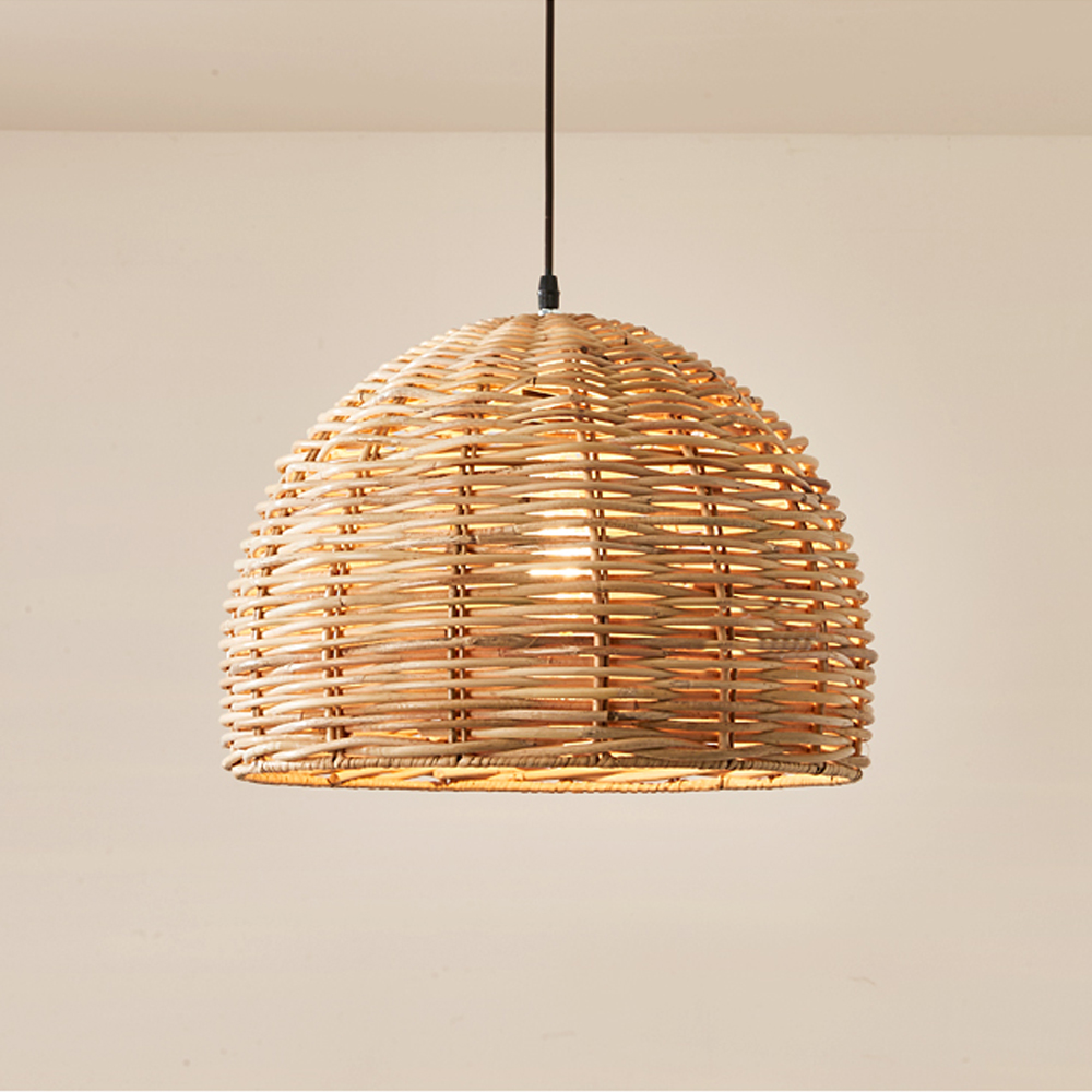 Vintage Rattan Chandelier Wabi Sabi Table Lamp Home Living Room Pendant Light
