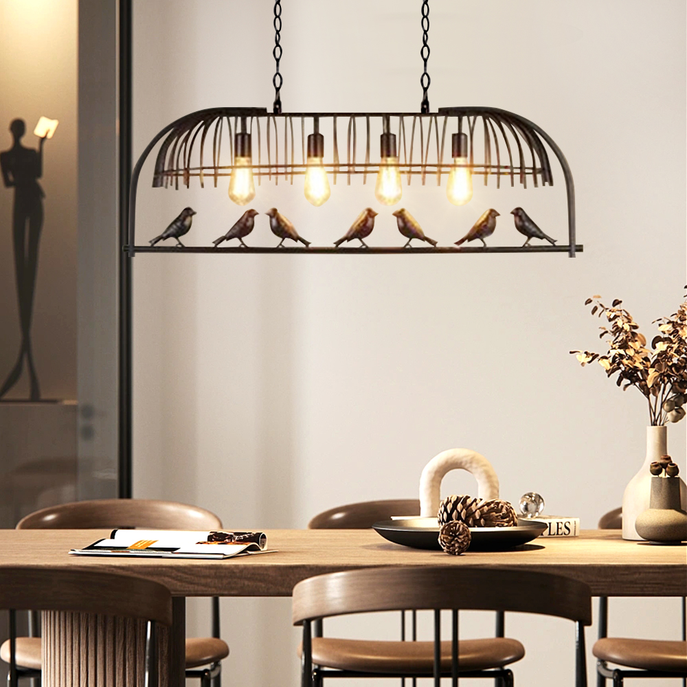 Industrial Style Metal birdcage chandelier Nordic Birds Pendant Light