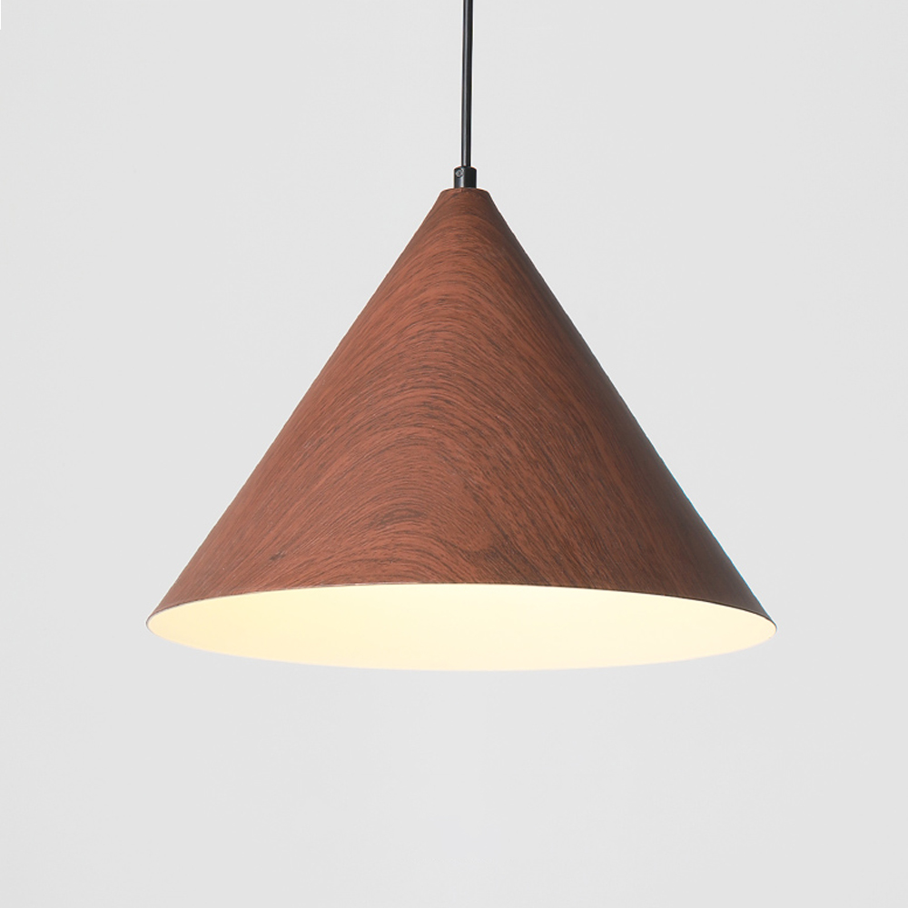 Dining Room Inverted Triangular Funnel Wooden Pendant Light