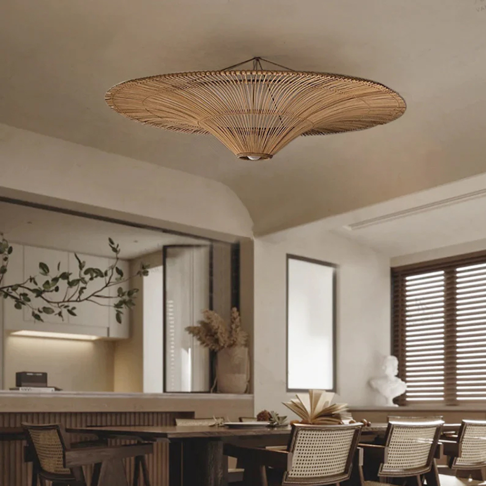 Large Modern Rattan Pendant Light Ceiling Lampshade 60CM