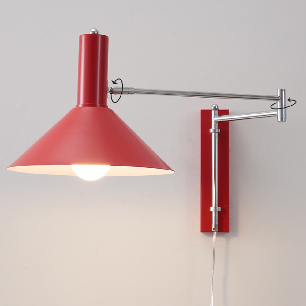 Retro Swing Arm Wall Lamp Extendable Folding Metal Wall Lamp