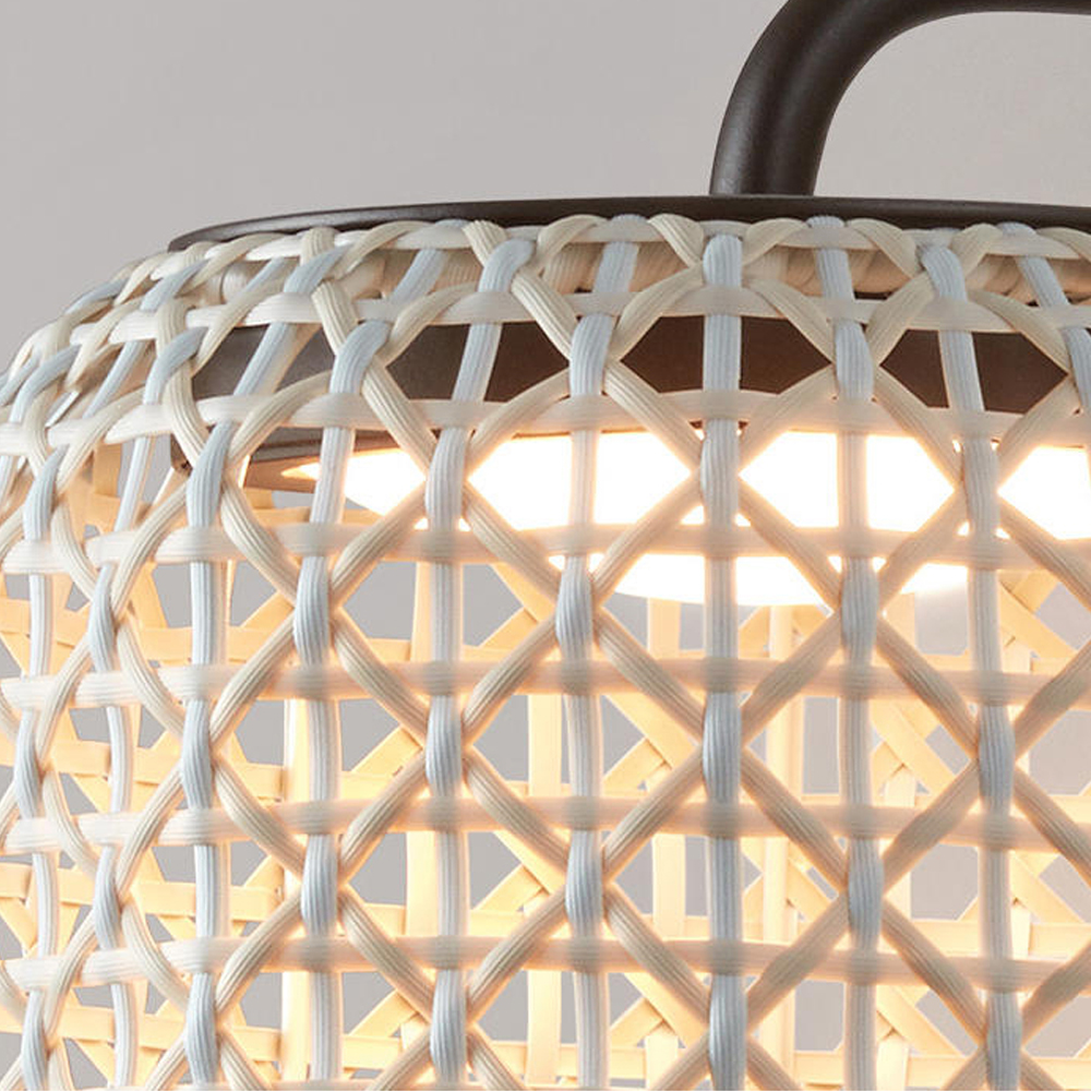 Outdoor Courtyard Lantern Rattan Wall Sconce Waterproof Garden Decor Lamp