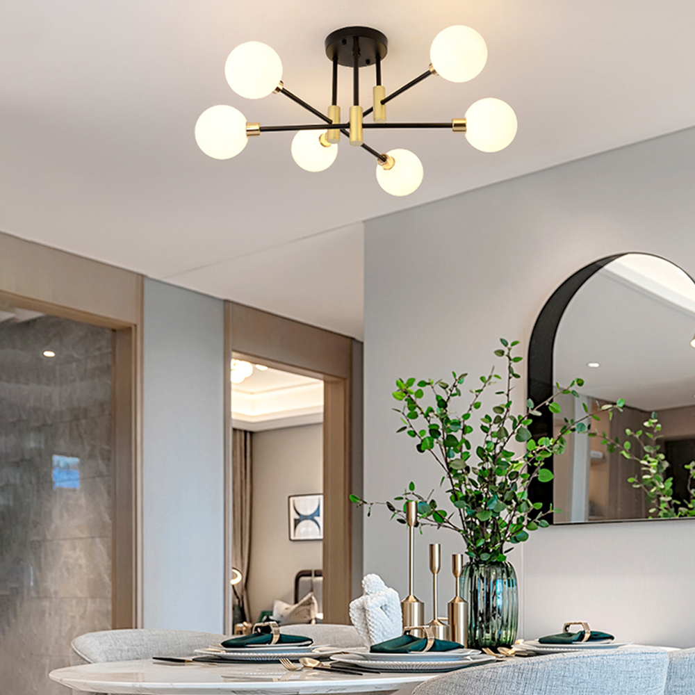 Nordic Milk White Bubble Ceiling Lamp Luxury Chandelier For Bedroom