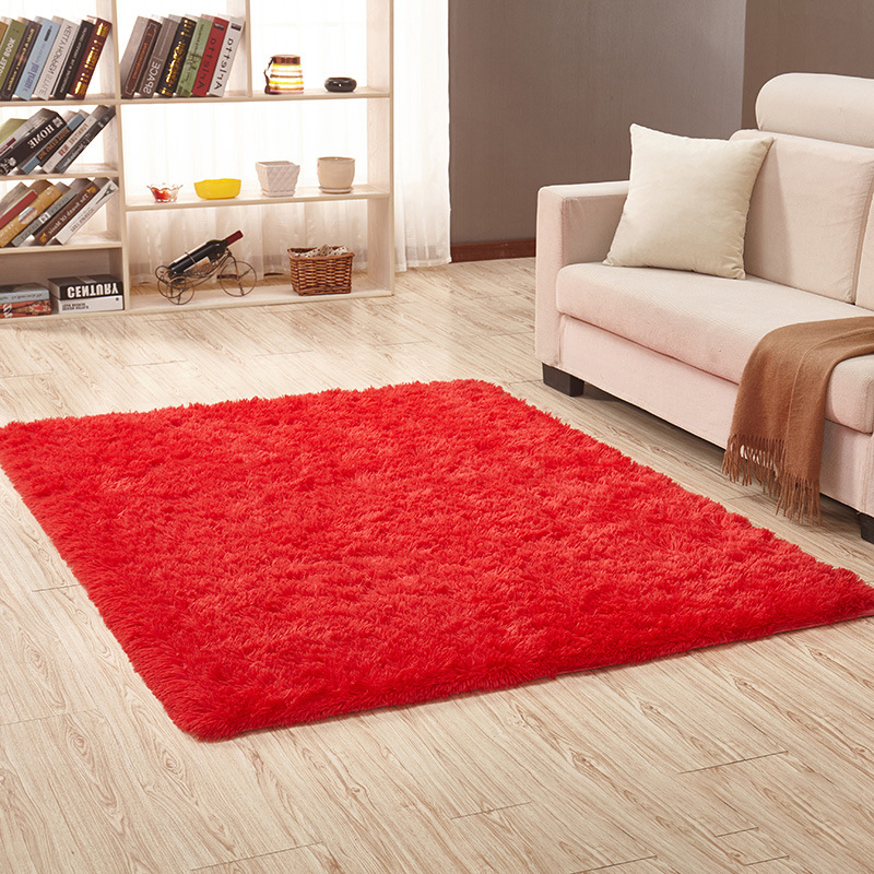 Plush soft rugs for living room bedroom bedside thickened washed floor mat