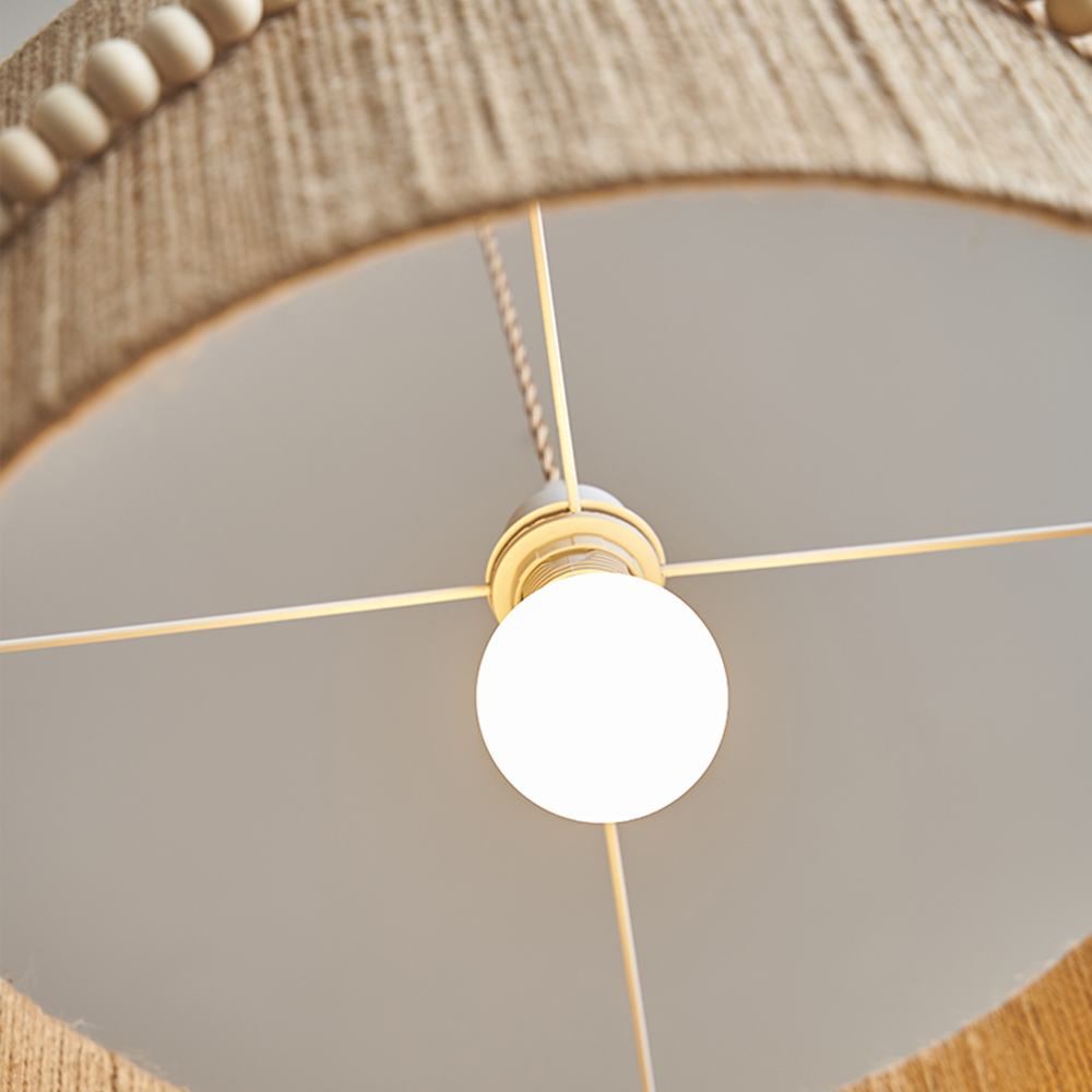 Bohemian Vintage Hemp Rope Chandelier Feature Dining Room Ceiling Lamp