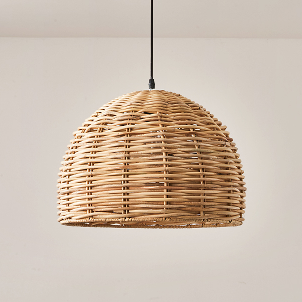 Vintage Rattan Chandelier Wabi Sabi Table Lamp Home Living Room Pendant Light