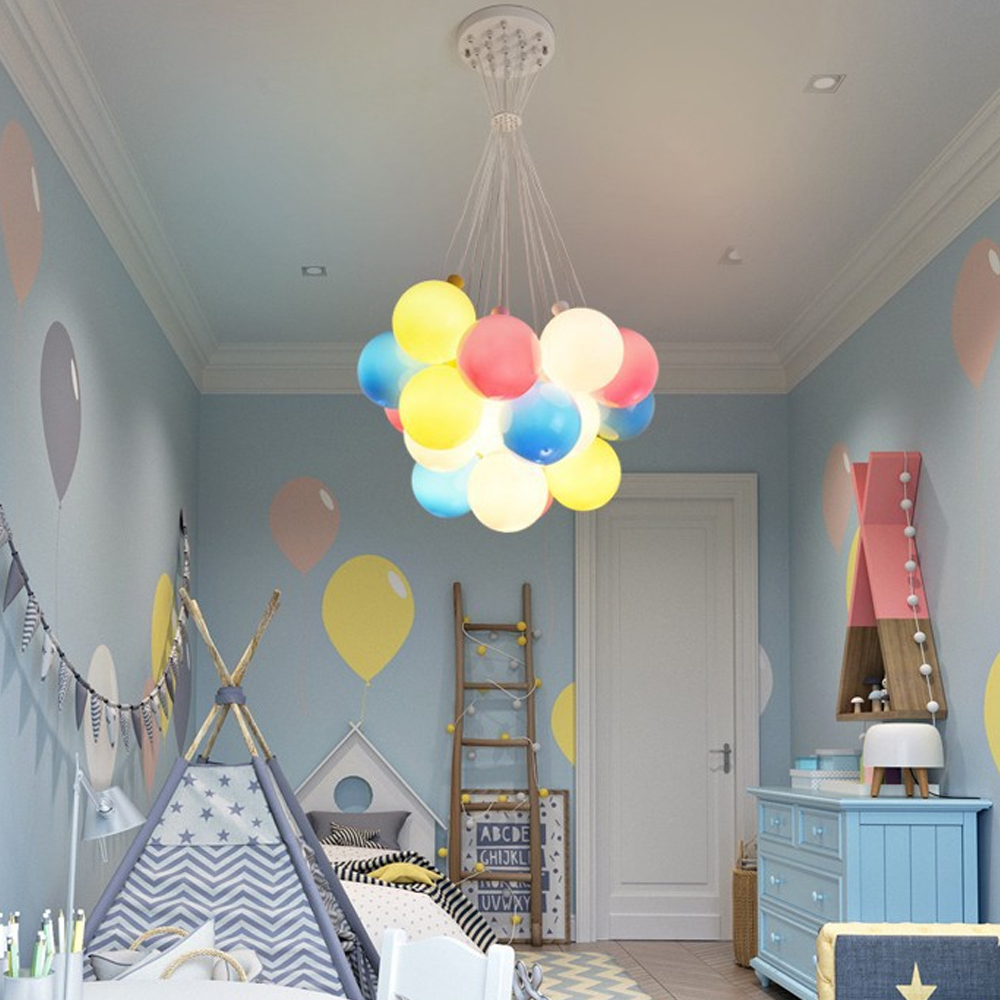 Nordic Children's Bedroom Colorful Bubble Ball Chandelier Nursery Pendant Lights