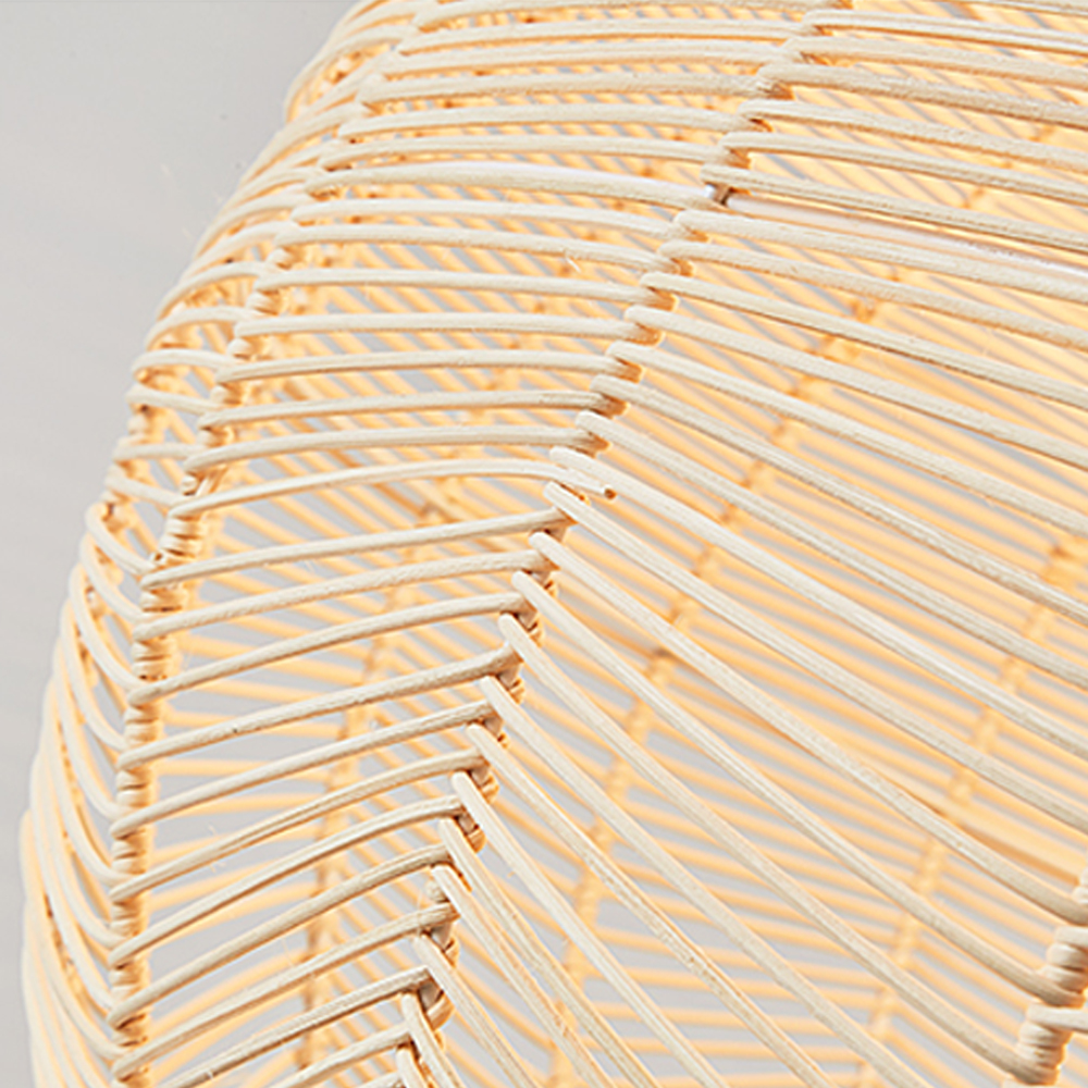 Japanese Bamboo Rattan Pendant Light Wabi-sabi Hand Woven Lampshade