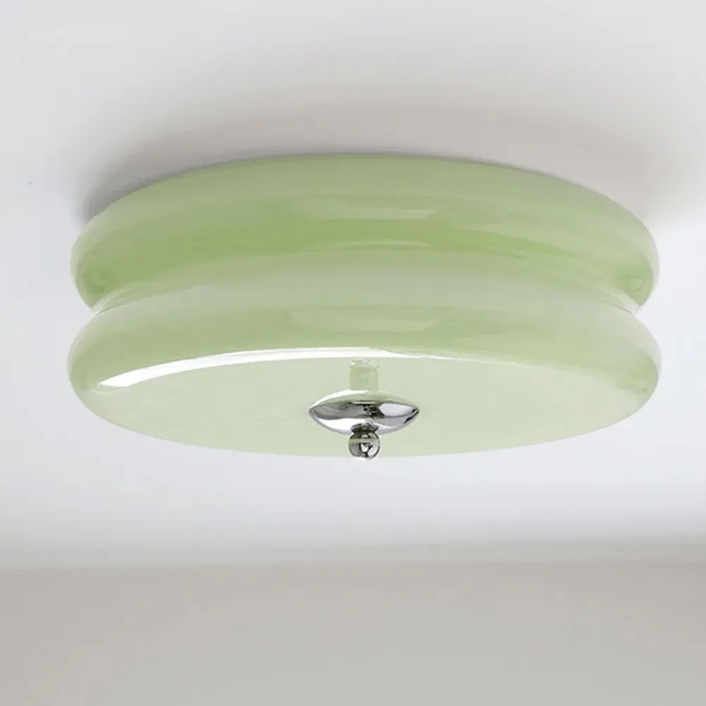 French-style Bedroom Glass Ceiling Lamp Cream Simple Living Room Lighting