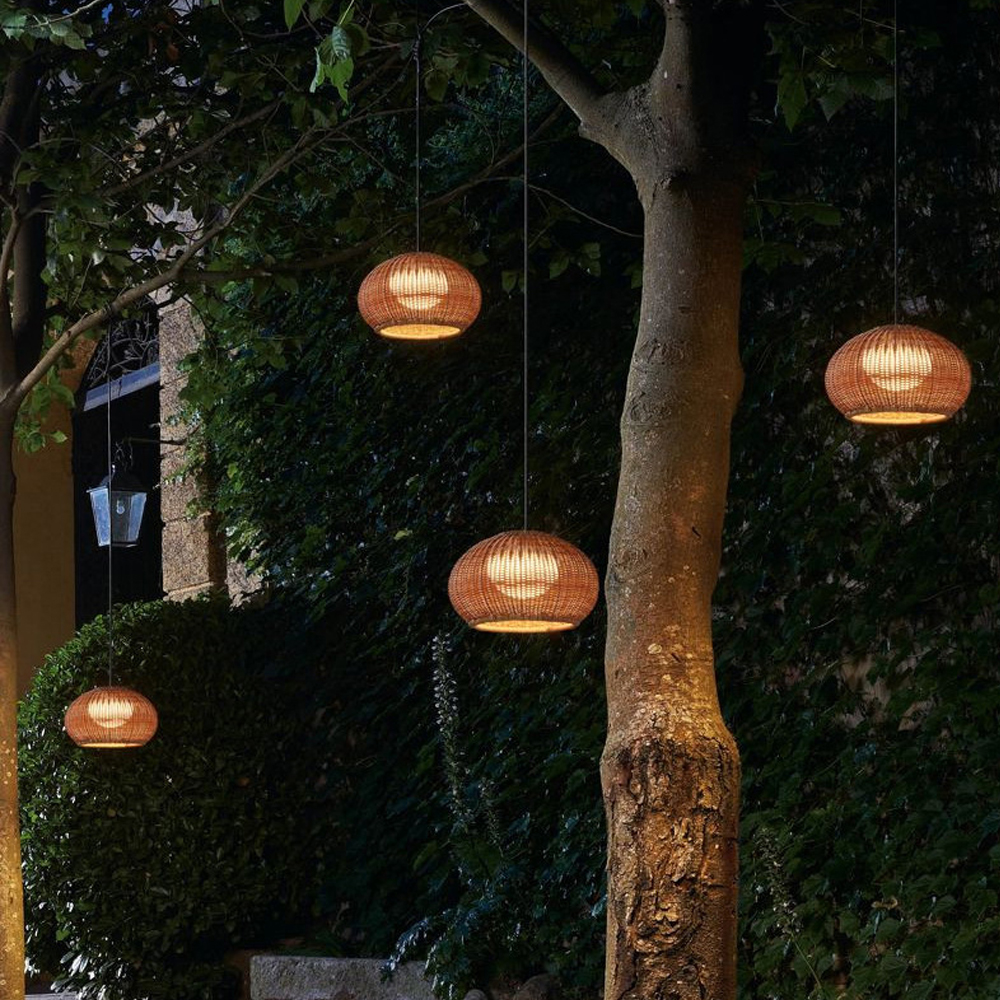 Outdoor Waterproof Pendant Light Homestay Rattan Lighting