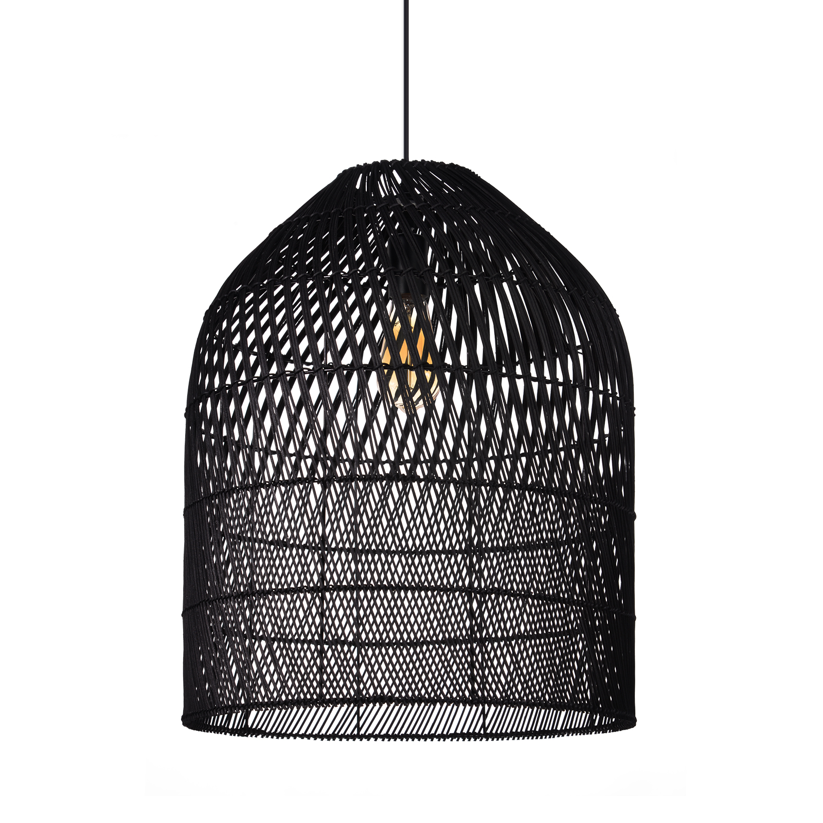 Bohemian Wicker Rattan Ceiling Light Rustic Rattan Pendant Lamp For Kitchen
