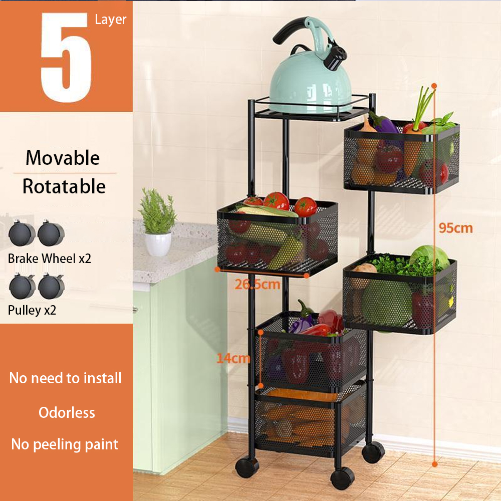 Multifunctional Kitchen Shelf Multi-layer Rotatable Storage Rack in 2023