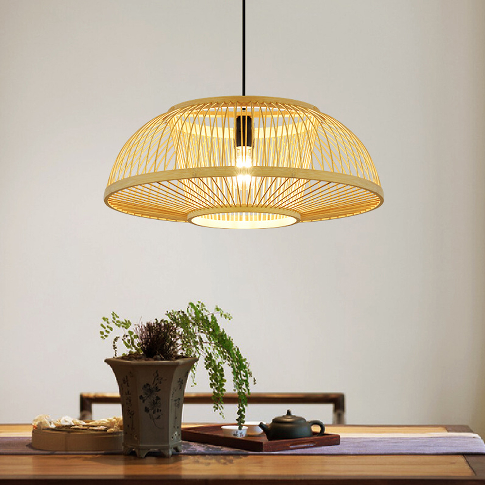 Onbevredigend uitrusting Peuter Tatami Bamboo Pendant Lamps Restaurant Designer Small Chandelier