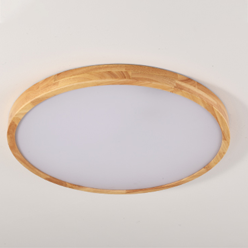 Ultra-thin 4.5cm Bedroom Round Wood Ceiling Lamp Simple Nordic Balcony Japanese Lamps