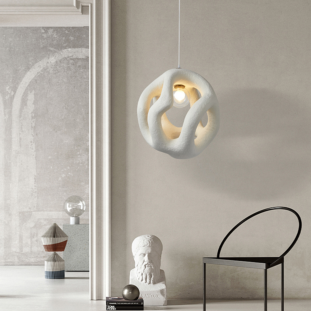 Wabi-Sabi Living Room Original Art Resin Chandelier Round Pendant Light
