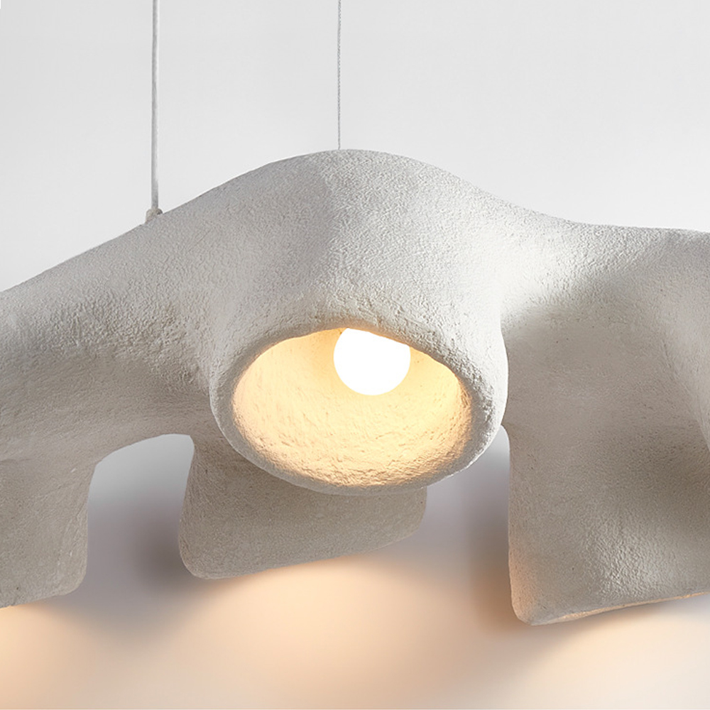 Designer Wabi-sabi Chandelier Micro-cement Original Handmade Living Room Pendant Lighting
