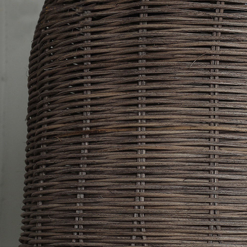 Brown Basket Weave Rattan Pendant Light