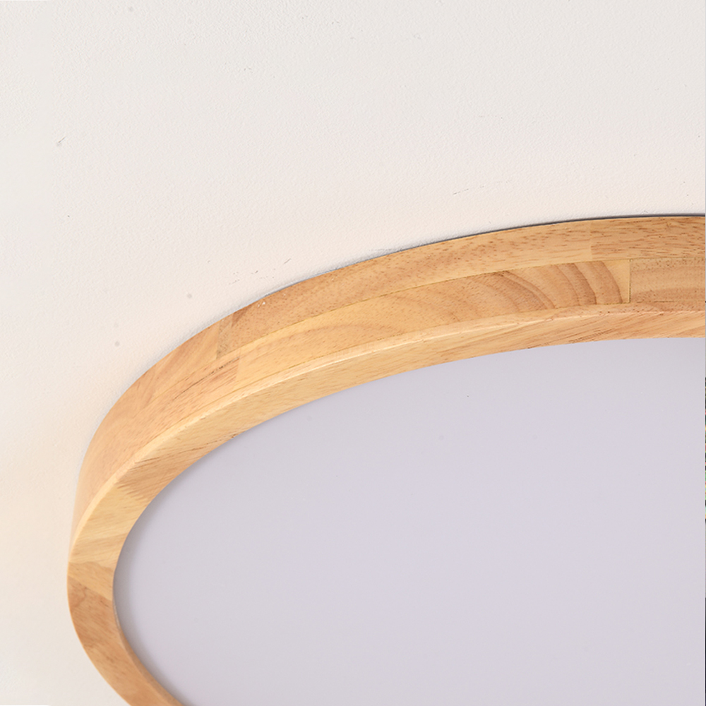 Ultra-thin 4.5cm Bedroom Round Wood Ceiling Lamp Simple Nordic Balcony Japanese Lamps
