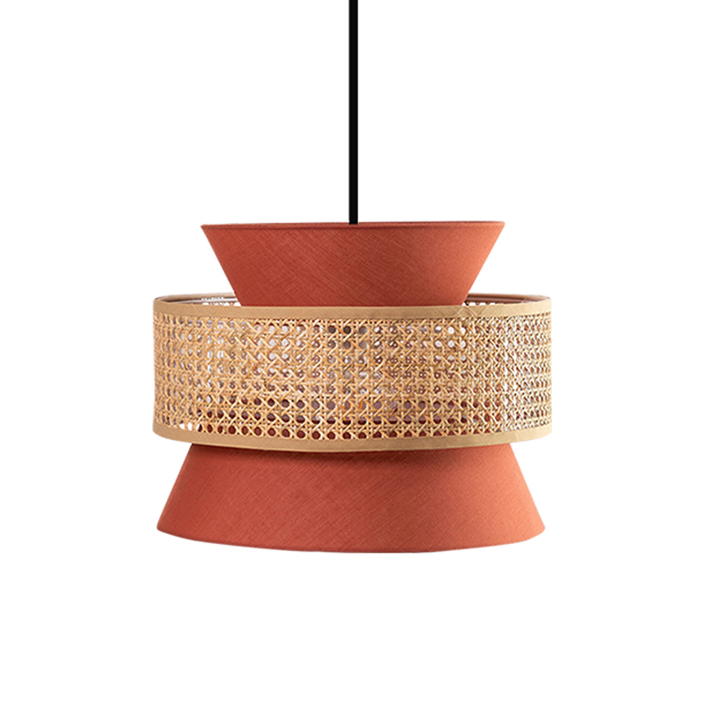Hand-Woven Home Decor Rattan Tiered Chandelier Red, Blue Modern Wicker Light Pendant