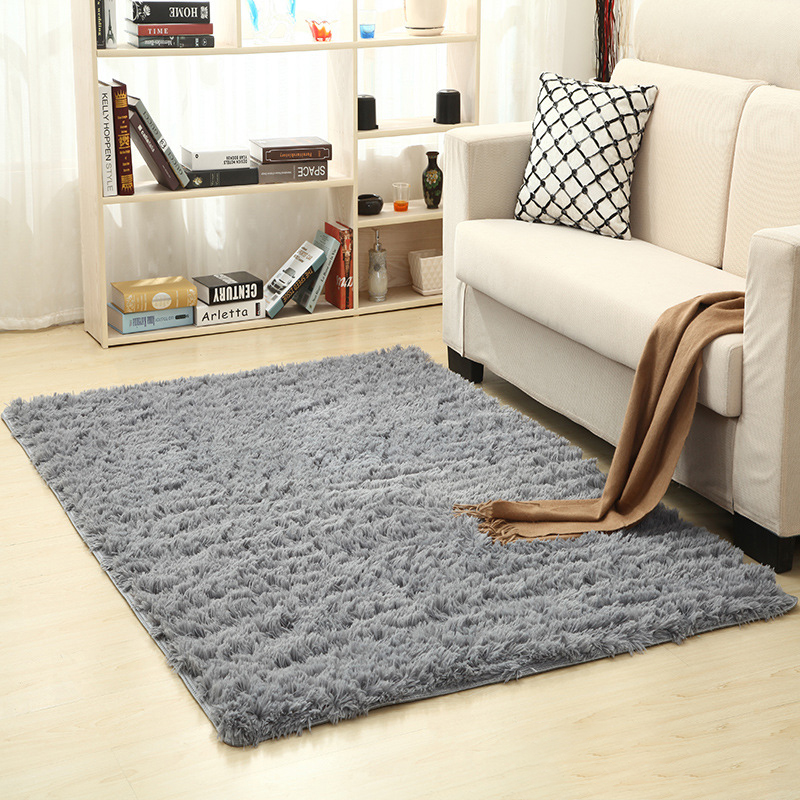 Plush soft rugs for living room bedroom bedside thickened washed floor mat