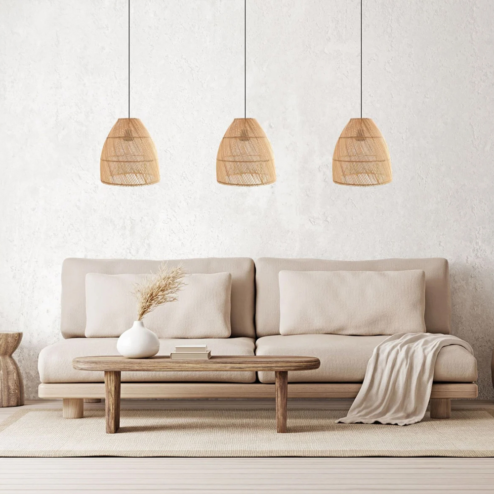 Living Room Rustic Pendant Light Handmade Handmade Rattan Wicker Lamp Shade