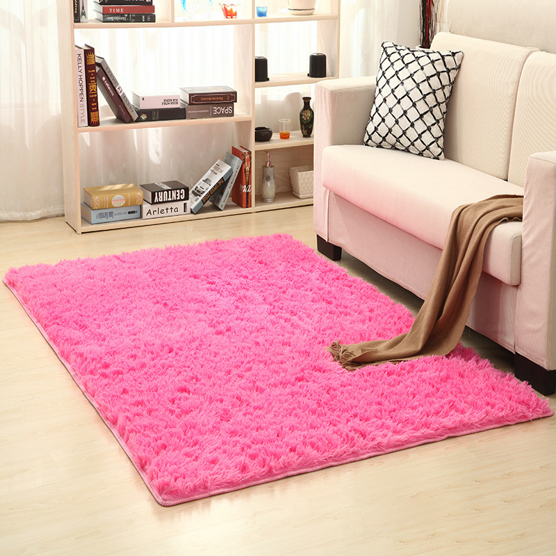 Plush soft rugs for living room bedroom bedside thickened washed floor mat