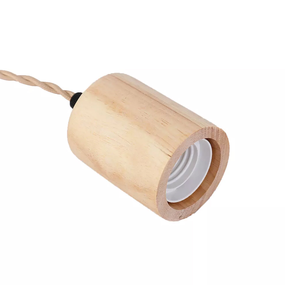 Vintage Style wood Pendant Light Cord Kits US Plug Switch E27 Vintage Lamp Holder for Simple Hanging Lamp Decor