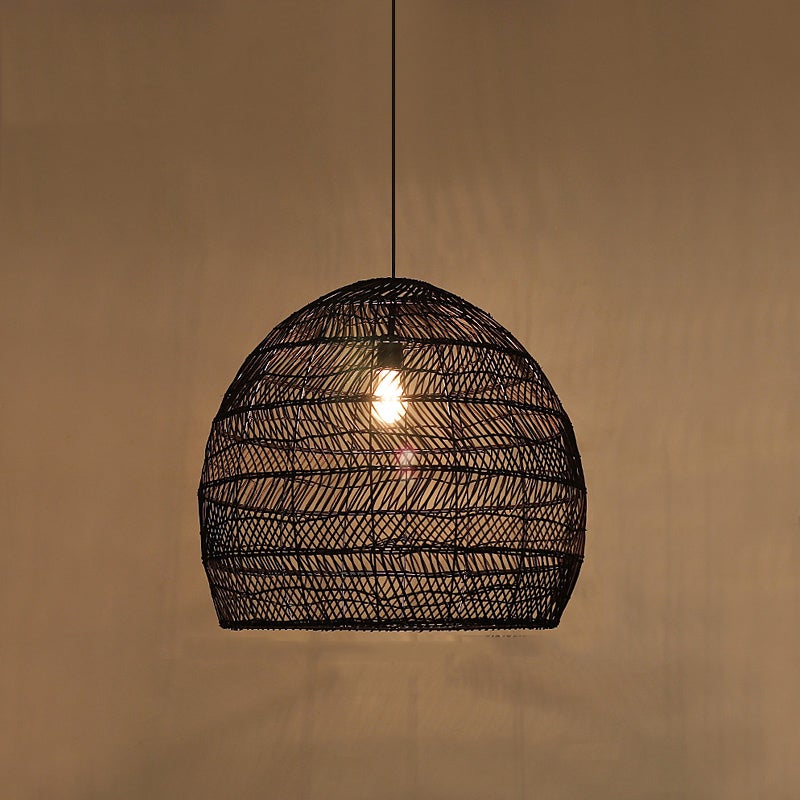 Home Decor Wicker Light Shade Antique Rattan Pendant Light For Nursery