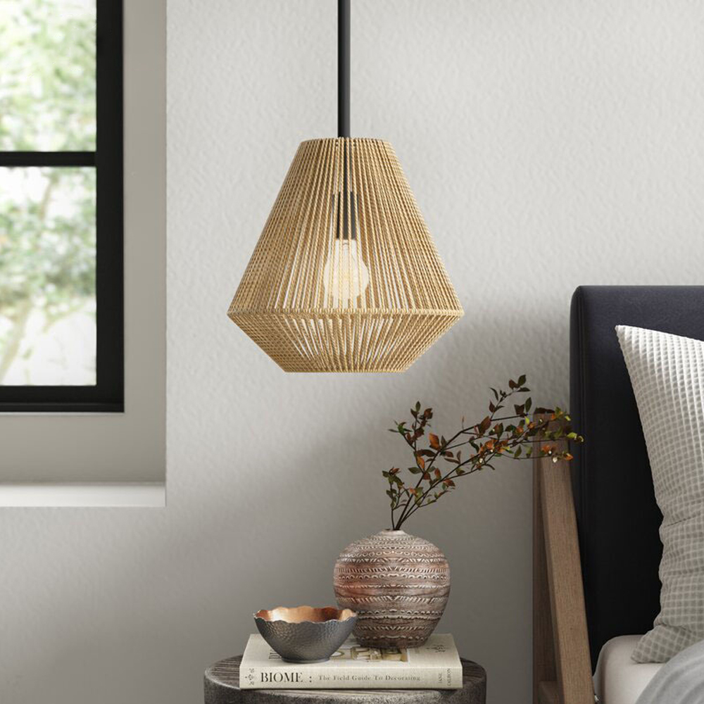 Hand Woven Rope Chandelier Vintage American Contemporary Pendant Lights