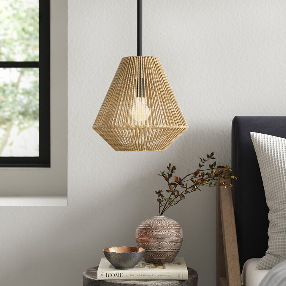 Hand Woven Rope Chandelier Vintage American Contemporary Pendant Lights