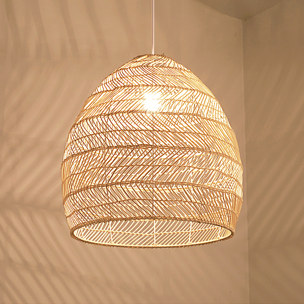 Boho Kitchen Island Lighting DIY Natural Rattan Chandelier Lamp Shades