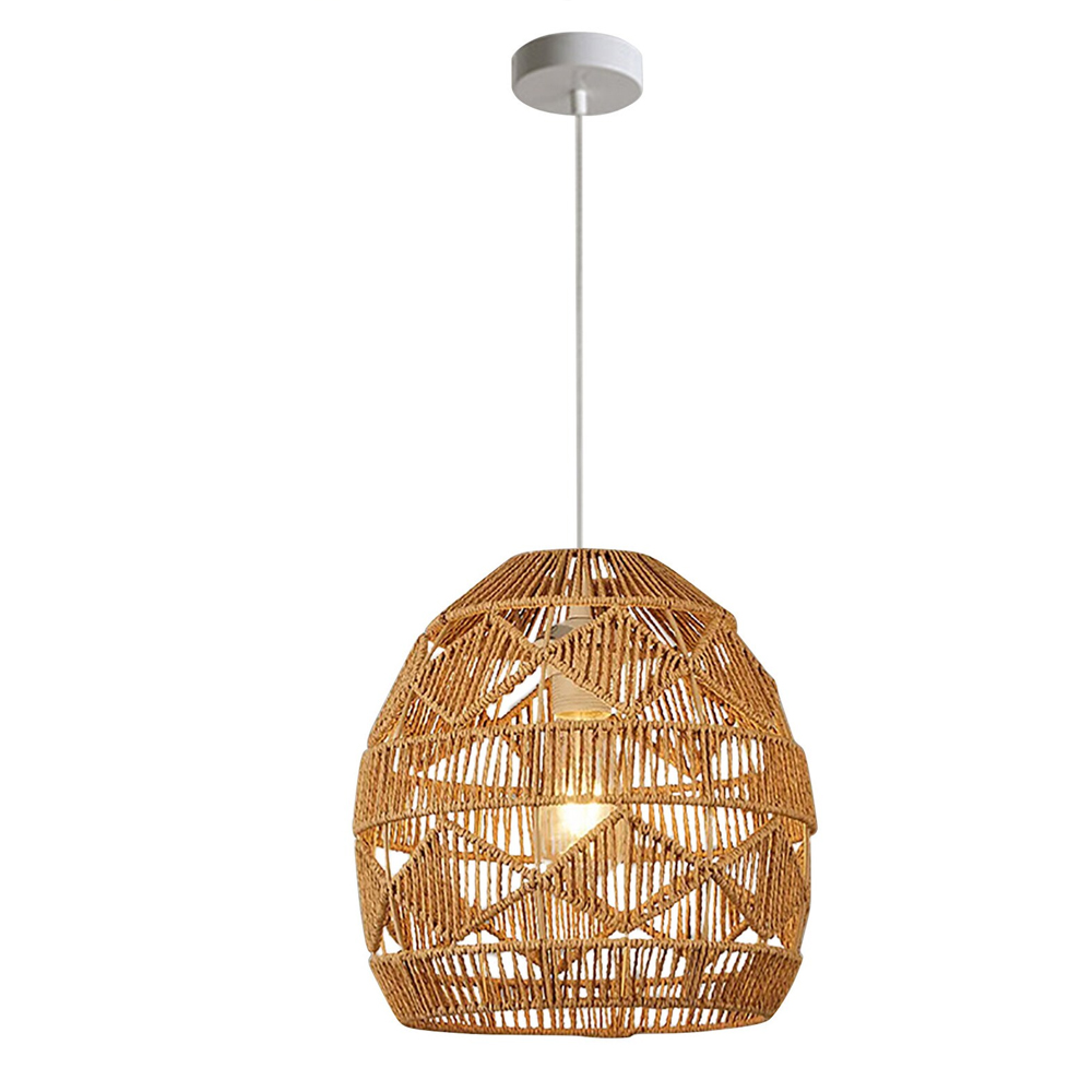 Hand-woven Hanging Lamp Farmhouse Vintage Rope Pendant Light Nordic Home Decor Chandelier