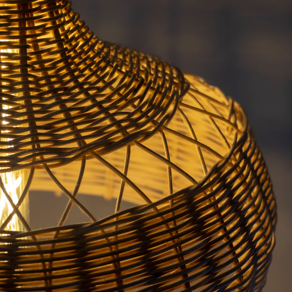 Retro Woven Rattan Wicker Lamp Shade Decorative Chandelier