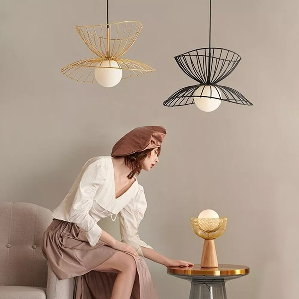 Nordic Iron Artwork Bedroom Pendant Lamp INS Fashion Chandelier