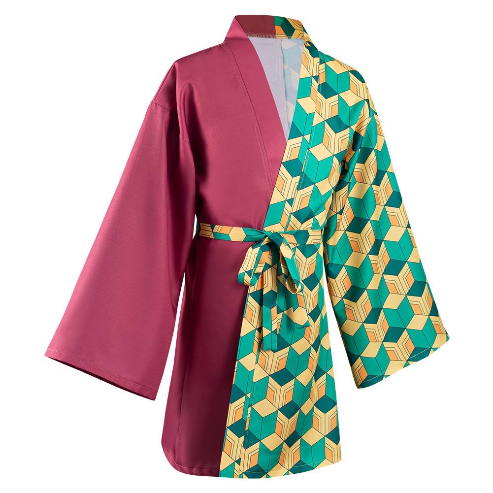 Demon Slayer Tomioka Giyuu Halloween Carnival Suit Cosplay Costume with Earrings Belt