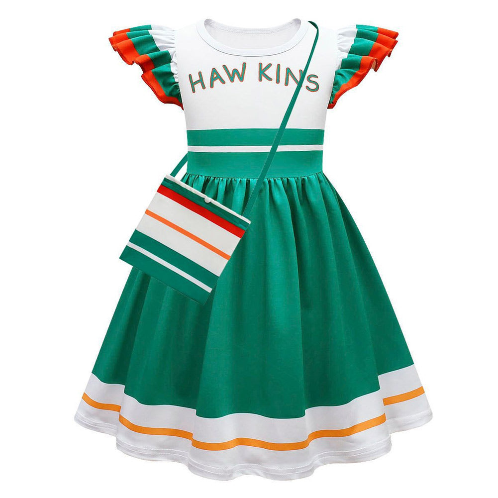 TV Stranger Things 4 Hawkins Animadores Niños Cosplay Costume Skirt Dress Festival Outfit