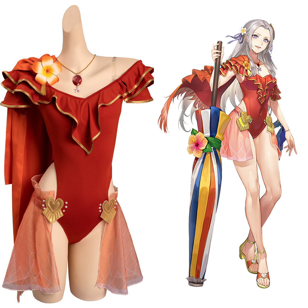 Game Fire Emblem Heroes Edelgard Von Fresberg Cosplay Costume Bikini Cloak Swimsuit Outfits 