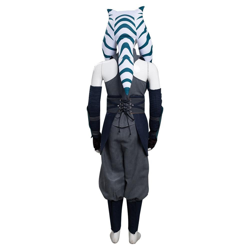TV Star Wars The Mandalorian Ahsoka Tano Kids Cosplay Costume Festival Party Outfit