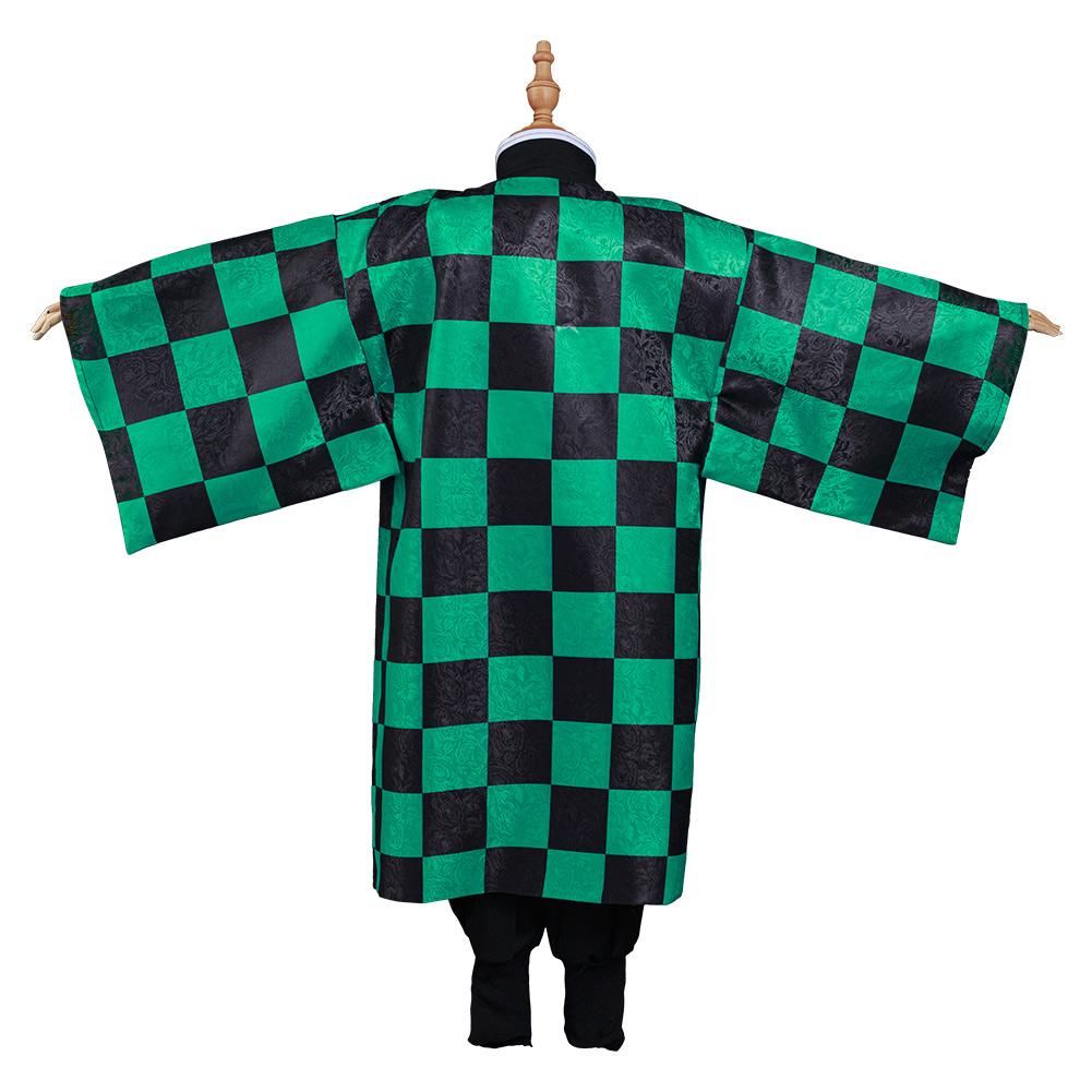 Demon Slayer: Kimetsu no Yaiba Kamado Tanjirou Kids Kimono Outfits Cosplay Costume Halloween Carnival Suit