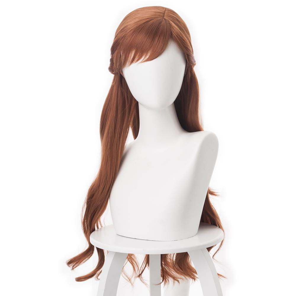 Movie Frozen 2 Princess Anna Brown Cosplay Wig Hair Carnival Halloween Party Props