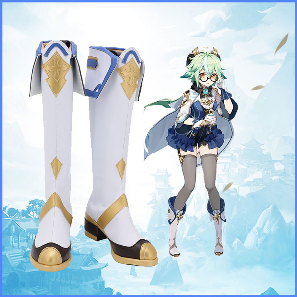 Game Genshin Impact Sucrose Cosplay Christmas Boots Shoes Custom Made Halloween Carnival